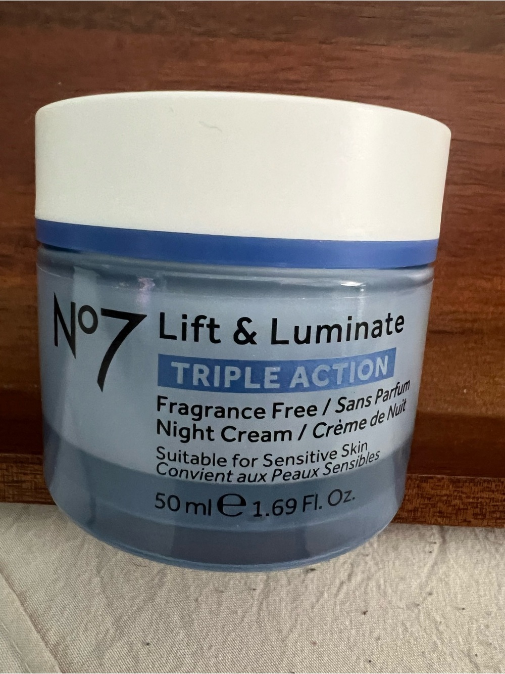 No7 Lift & Luminate Triple Action Night Cream - Light Blue